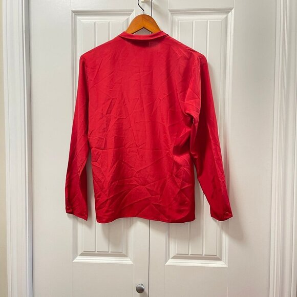 Vintage Braemar by Jeremy Scott Draped Blazer Button Blouse  Red - Picture 4 of 14